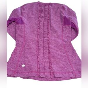 Lululemon Women's Unique Purple Ruffle Long Sleeve Exercises Top Size 6